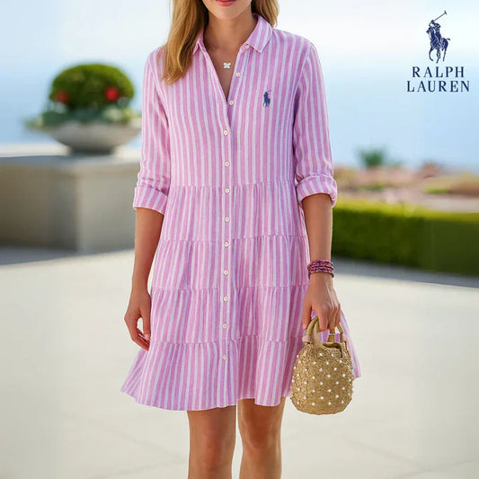 Striped Shirt Dress Casual Elegance - R&L™ Summer Collection