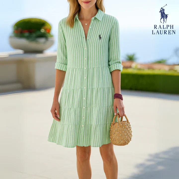 Striped Shirt Dress Casual Elegance - R&L™ Summer Collection