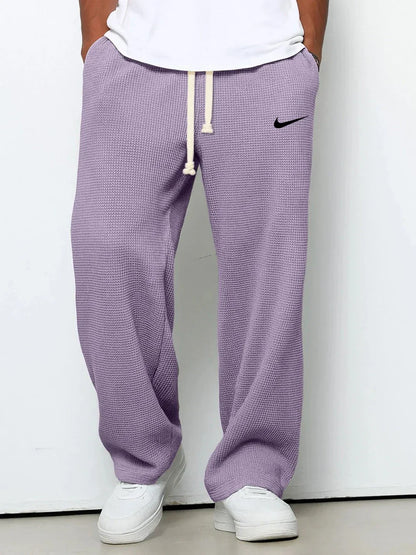 Casual Pants with Embossed Texture